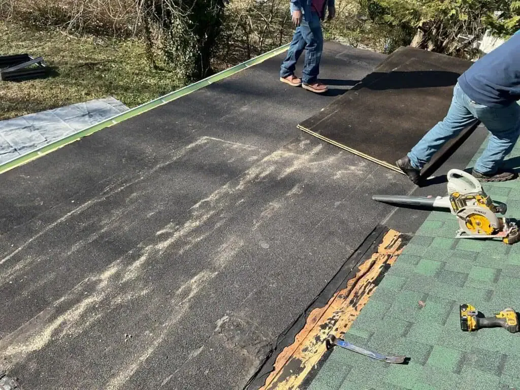 EPDM rubber roofing on a flat addition — seamless and watertight.